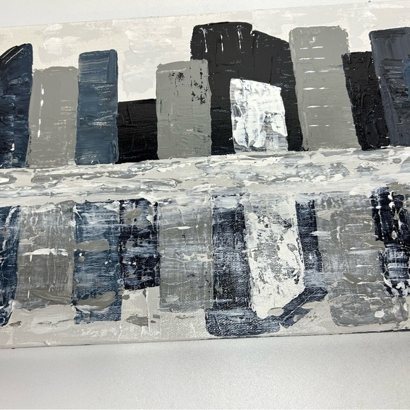 NWT Original Artwork Acrylic on Canvas 10 x 20” City On the lake - Picture 11 of 16